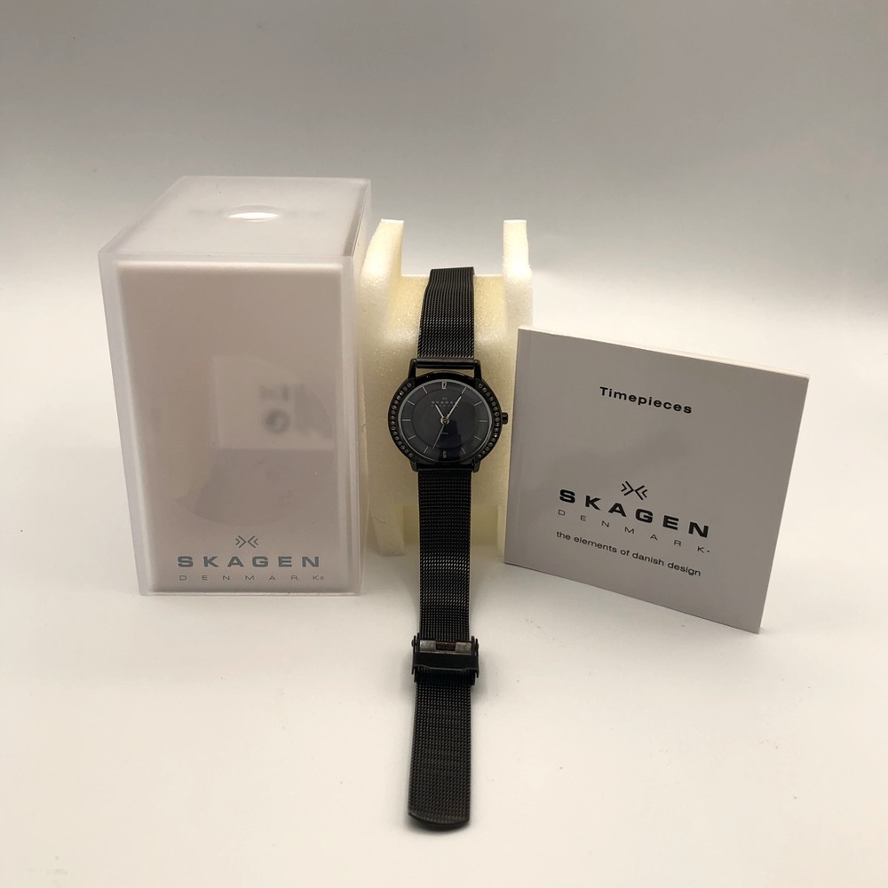SKAGEN STAINLESS STEEL BLACK MESH WATCH